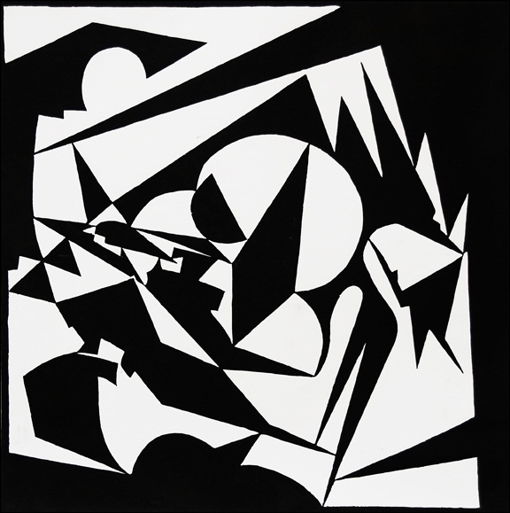 10) Contrast, Linocut, 13''x14'',1999