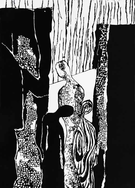 6) Repouse, Linocut, 19''x13'', 2001