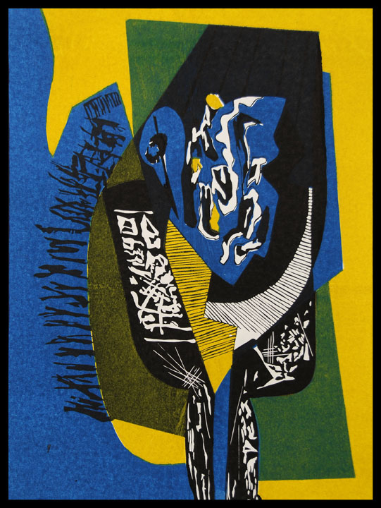 8) Swan, Linocut,19''x14'', 2002