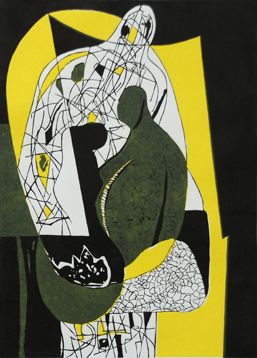 9) Three,Linocut, 18''x13'', 2003